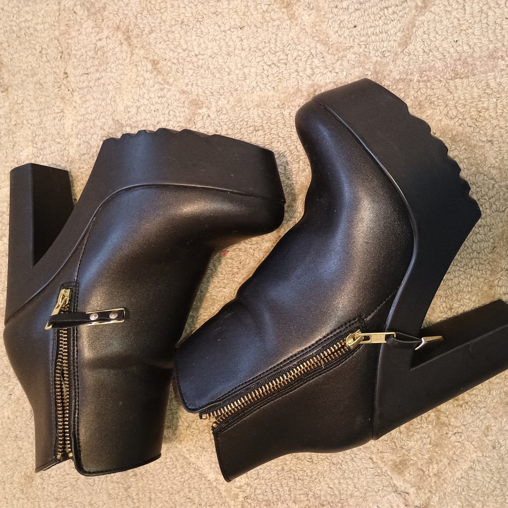 Black Platform Ankle Boots